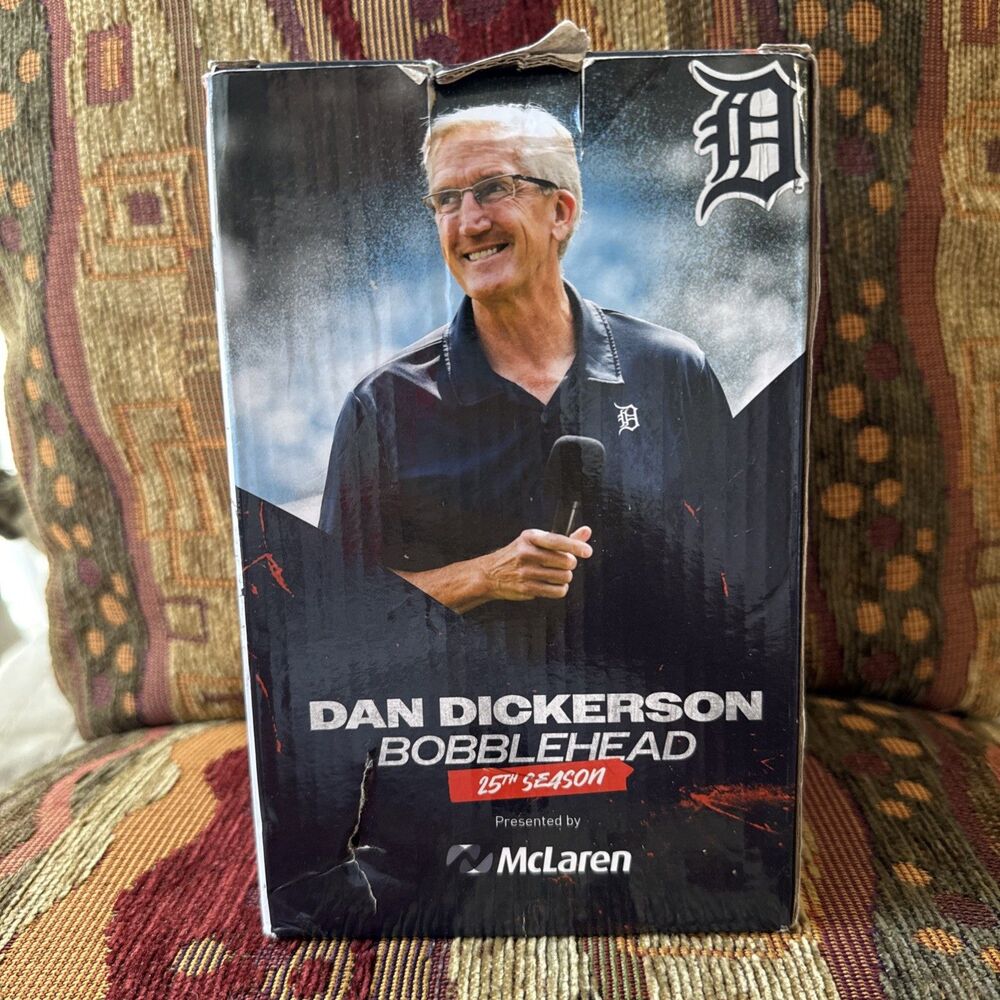 Dan Dickerson Detroit Tigers Bobble head McLaren SGA 25th Season Tab Intact NEW